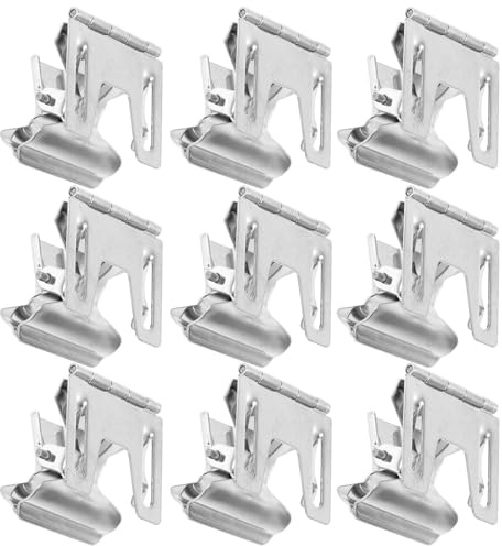 TOPPERFUN 10pièces Clips Porte-étiquettes Métal Support Porte-prix Rotatif pour Étagères Supermarché Boulangerie Affichage Publicitaire Argenté Inox