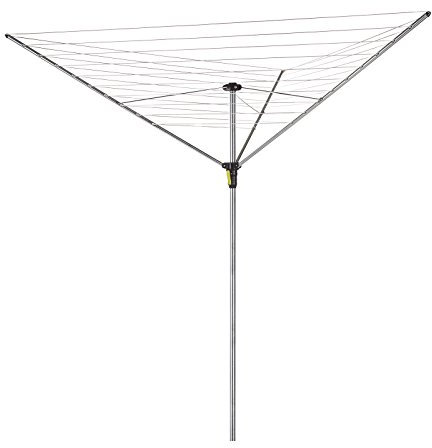 Minky Easy Breeze Rotary Airer, Easy Open Washing Line, 35 Meter 3 Arm Rotary Washing Line, Rotary Washing Lines Outdoor, Family Clothes Line, Outdoor Air Dryer, Silver