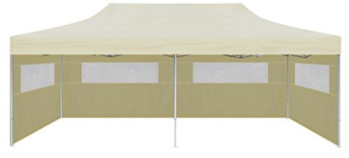 Festnight Padiglione da Giardino Tenda per Feste Pop-up Pieghevole 3 x 6 m crema