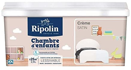 Peinture chambre d'enfant 2,5L RIPOLIN - Ton: Crème