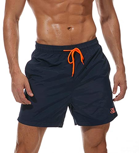 JustSun Costume Uomo Mare Costumi da Bagno Uomo Corto Piscina Pantaloncini Short Surf Uomo Mare Asciugatura Rapida Blu Scuro M