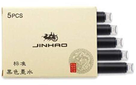 Jinhao x450 Fountain Pen 0.5mm Medium-Fine Nib by Rhapsody Ink Pens (10pk BLACK Cartridges)