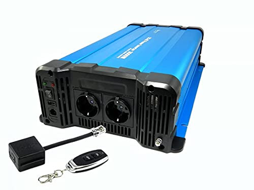 SOLARTRONICS FS3000DR Spannungswandler 12V 230V 3000 Watt - Reiner Sinus Wechselrichter 12V auf 230V für Wohnwagen & Wohnmobil - 6000W Spitzenleistung - mit Schuko, USB Anschluss & Fernbedienung