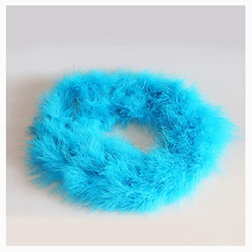 Egurs Fjäderboa 200 cm fluffig girlang fjäderkrans för sömnad hantverk dekoration handgjord fest girlang dekoration kostym tillbehör blå sjö