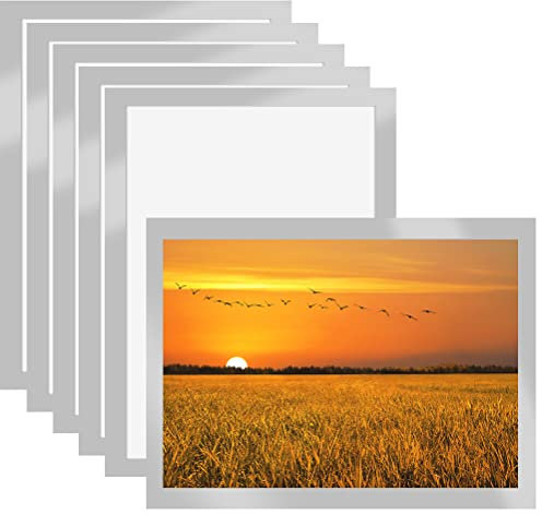 MOPLA 6 Stück Magnetrahmen A3 Info-Rahmen Selbstklebend Aufklappbarer Magnetrahmen mit Magnetverschluss Infotasche Blatthalter fur Informationsrahm
