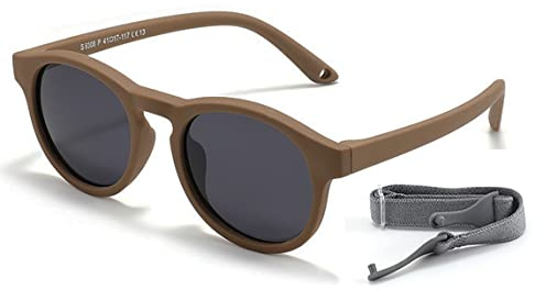 Cysocool Polarized Baby Sunglasses With Strap, 0-36 Months Toddler Anti UV 400 Sun Protection Flexible Frame Shatterproof Glasses Shades Kids Wrap Sunglasses