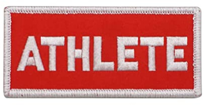2 Piezas Parches bordados con etiqueta de atleta y respaldo de gancho