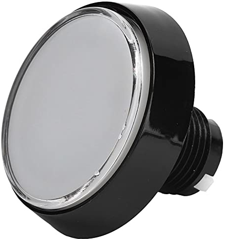 Arkadknappar, 60 Mm LED-ljus Stor Rund Platt Knapp med 3-fotströmbrytare, 60 Mm Dia Big Round Videospelare Strömbrytarknapp (Vit+LED+trebensbrytare)