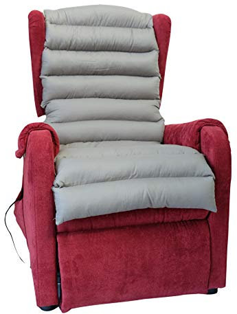 TAKIMED Langer Sesselbezug aus Silikonhohlfaser, Anti-Dekubitusmatte, universeller Sesselbezug. Italienisches Produkt (Beige)