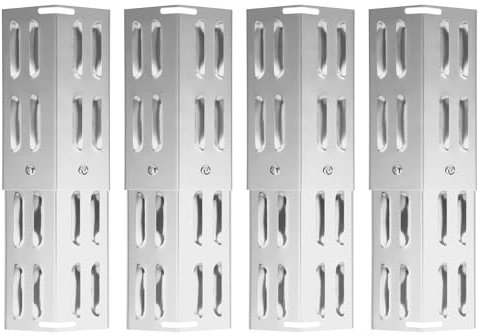 WELL GRILL Universal Brennerabdeckung Gasgrill Edelstahl Flammenverteiler Ersatzteile für Taino, Landmann, Burnhard, Enders und die meisten Gasgrill, Einstellbar von 29 cm bis 43 cm, 4er-Pack