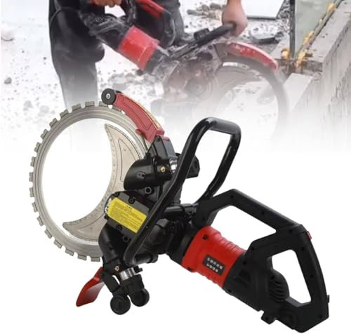 8800W/9500W Concrete Ring Saw, 3000RPM Electric Concrete Saw, 27cm Brushless Wall Chaser - Toroidal Design with Water Fed Dust Suppression for Clean Brick & Granite Cuts,9500w