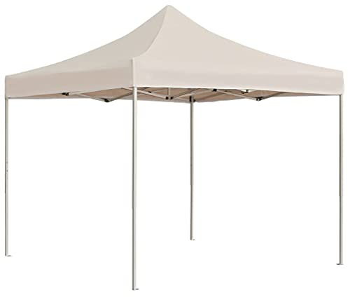 Tonnelle de Jardin Pliable, Tente de Réception Pavillon Barnum de Jardin Aluminium 2 x 2 m Crème