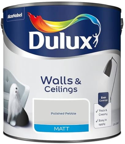 Polished Pebble Walls & Ceilings Matt Emulsion Paint 2.5L – Smooth Creamy Finish, Quick Dry, Low VOC, Easy Application for Interior Walls & Ceilings