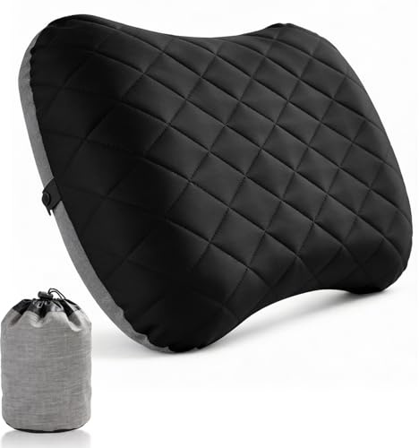 Cojín inflable para camping, cojín inflable, cojín de viaje para playa, camping, exterior, inflable, cómodo, cojín para dormir, cojín de viaje, con bolsa de transporte