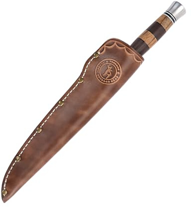 TOURBON Genuine Leather Boning Knife Sheath for Belt Bushcraft Camping Hunting Straight Knife Holster