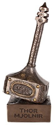 mc-safety Dekofigur bronziert - Modell Thors Hammer - Bronzefigur Figur Deko Mjolnir Thor Gott des Donners