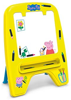 Chicos - Lavagna per Bambini Peppa Pig | Per cere e pennarelli cancellabili | Con pinze e adesivi | 58,7×33,3×75,2 cm | 18+ mesi (52199)