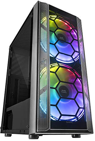 Mars Gaming MC500, ATX PC-hölje, 2 XXL FRGB-fläkt, fönster + grill, svart