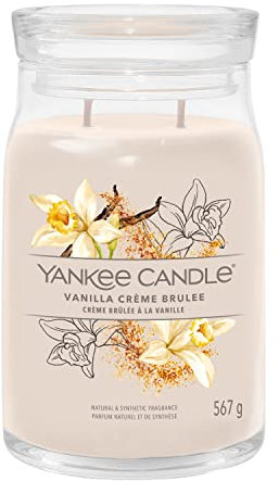 Yankee Candle Signature Duftkerze | große Kerze mit langer Brenndauer „Vanilla Crème Brûlée“ | Soja-Wachs-Mix | Perfekte Geschenke für Frauen