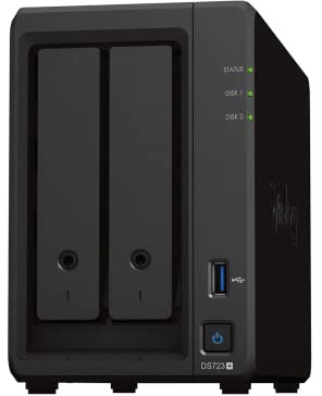 Synology DS723+ 12TB 2 Bay Desktop NAS Solution installed with 2 x 6TB HAT3300 Drives