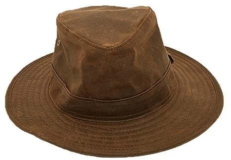Romneys Wax Cotton Cappello da Pioggia – Cappello in cotone cerato per donne e uomini, cappello idrorepellente per outdoor e caccia, stile country classico, ideale per sport cinofili, pesca e tempo