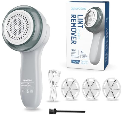 Rasoir Anti Bouloche, Rasoir Anti-Bouloche USB Rechargeable avec 3 Lame Rechange, Rasoir à Peluches Portable, Brosse à Peluches, Fuzz Débobbler pour Vêtements, Couverture, Pull, Canapé, Fibre