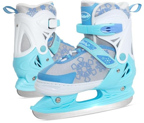 Nattork Adjustable Ice Skates for Kids, Anti-Skid Ice Skate Shoes,Ice Hockey Suitable for Outdoor and Skating Rinks,Snowflake,M