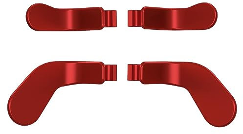 eXtremeRate 4 Pcs Metal Trigger Paddles Set für Xbox One Elite Series 2 Controller, Edelstahl Rückpaddles Tasten Zubehör für Xbox Elite Series 2-Core Controller-Scarlet Red