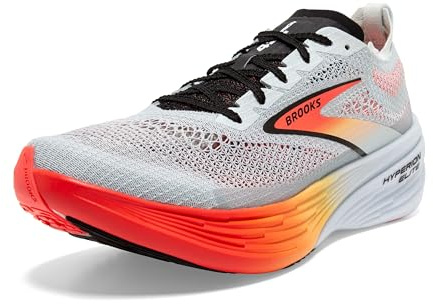 BROOKS Men's Hyperion Elite 4 Sneaker, Illusion/Blue/Coral Orange, 8 UK