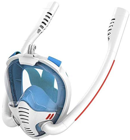 GagalU Maske Doppel-Atemschutzmaske Tauchmaske Tauchmaske Unterwasser-Vollgesichts-Schnorchelmaske Schwimm-Schnorchel-Tauchausrüstung für Erwachsene und Kinder