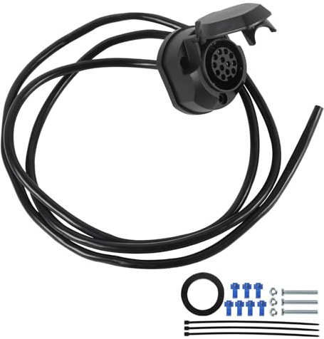 Yuanjoy 13 Poli Presa di Corrente per rimorchio connessioni Cablaggio con 2M 8 Cavo Elettrico Adattatore, per rimorchio o Camion Caravan