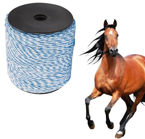 BlyeMichdi 500m Weidezaunlitze, Weidezaun Elektrozaun Litze Weidezaunseil, Litze Weidezaun Pferde, Elektrozaunseil Edelstahl Leitfähiges Zaunseil, Elektrozaunzubehör für Farm Ranch, 6 x 2mm Dirigent