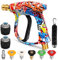 Pistolet de nettoyage à haute pression court avec 5 buses et 2 connecteurs de tuyau, pistolet de nettoyage 4000 psi, pistolet à eau de lavage de voiture M22-14 mm, entrée d'eau à connexion 6,35 mm,