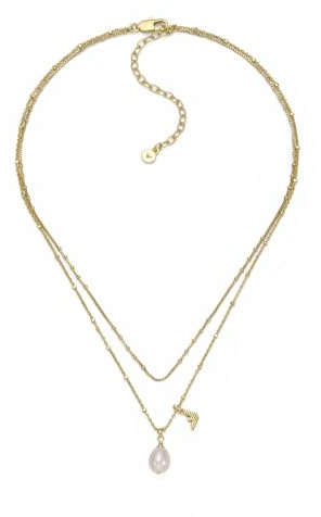 Emporio Armani Collana da donna in ottone con chiusura a moschettone in tonalità oro, Oro California
