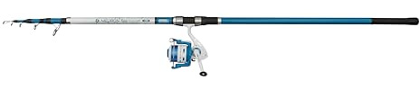 Mitchell Neuron SW II Tele Surf Rod & Reel Combo | Set da pesca telescopico per acqua salata | Mulinello con 1+1 cuscinetti | Corpo in grafite | Pre-avvolto | 6000 | 3,90 m | 80-150 g