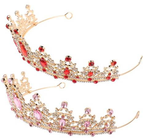 NIYANGLE 2 Pièces Bande De Cheveux Des Enfants Diadèmes Enfants Pour Petites Filles Couronnes De Princesse Pour Petites Filles Couronne Pour Bébé Bandeau D'anniversaire Alliage