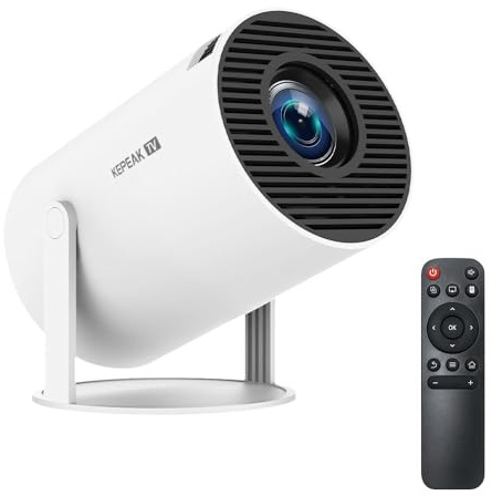 KEPEAK HY300 Pro Portable Mini Projector, Wi-Fi 6 Android 11.0 Smart projektor, 1080P Full HD med automatisk keystone-korrigering, 160 ANSI-lumen, Bluetooth 5.0, kompatibel med telefon