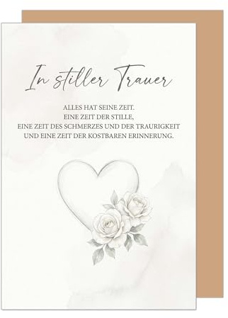 Edition Seidel Premium sorgkort med kuvert. Melidandekort, sorg, kort, gratulationskort, ordspråk, i tyst sorg, deltagande, medkänsla, minne, tröst, hopp, kraft (T1275 SW026)