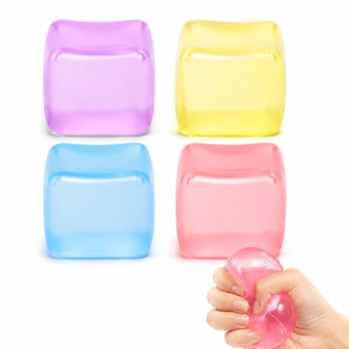 4 Pièces Squishy Ice Cube, Balle Anti-Stress Ice Cube