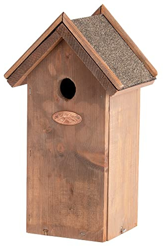 Esschert NK01 Fallen Fruits Kohlmeisen-Nistkasten mit Bitumendach, braun