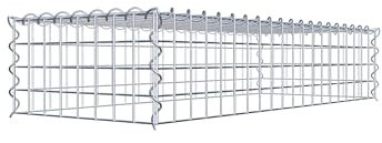 GABIONA Cesta para piedra (rectangular, malla de 5 x 5 cm, profundidad de 40 cm, cesta de cultivo tipo 3, cierre de espiral, galvanizada (100 x 20 x 40 cm)