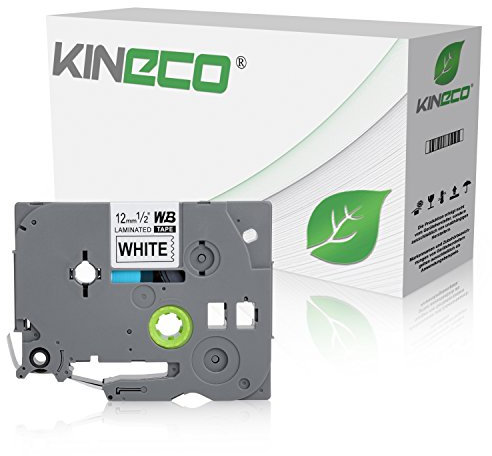 Kineco Schriftband kompatibel für Brother TZE-231 12mm/8m - Schwarz auf Weiß P-Touch 1000 1010 1080 1090 1200 1200P 1230PC 1250 1280 1290 1750 1800 1850 200 220 2400 2450 2460 2470 2480 300 310 340