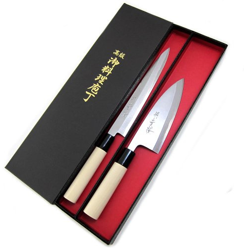 Houcho .com Juego de cuchillos Yanagiba y cuchillos Deba, Sakai Akanezakura