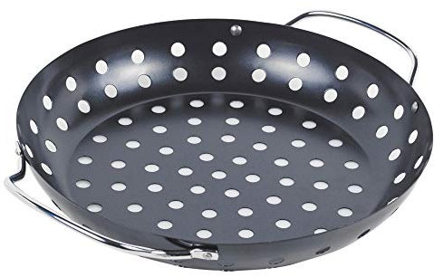 URBNLIVING Large Stainless Non-Stick Metal Grill BBQ Barbecue China Woks - 3 Styles Available (Round (Ø24 x H5 cm))