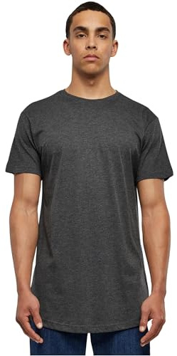 Urban Classics Men's Shaped Long Longline T-Shirt, Shortsleeves Tall Tee, Crew Neck, 100% Jersey Cotton, Grey (Charcoal, 5XL