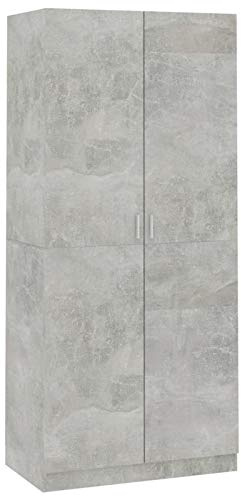 Armadio Grigio Cemento 90x52x200 cm in Legno Multistrato