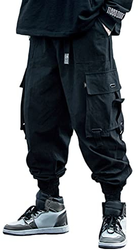 ORANDESIGNE Homme Pantalon Cargo Casual Pantalon Survêtement Pantalon Hip Hop Pantalon de Travail Streetwear Tactique