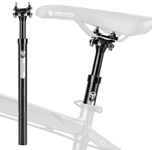 GEWAGE Tija de sillín de bicicleta, tija de sillín de bicicleta con suspensión para 27,2/30,9/31,6 x 400 mm, tija de sillín de aleación de aluminio con resorte para MTB Road Bike BMX eBike. (31.6)