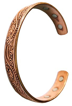Wonder Care Bracciale in rame puro per donna e uomo Copper Kada per uomo Fascia magnetica in rame con custodia in velluto e scatola regalo