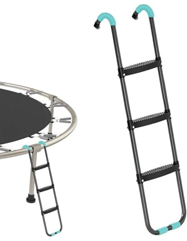 Escalera para trampolín, escalera de acero para cargas pesadas, 2/3 peldaños con peldaño antideslizante, escalera para cama elástica de 6 pies a 16 pies, escalador para trampolín resistente a la